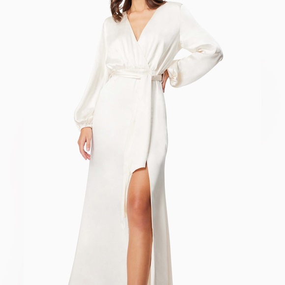 Kai V Neck Tie Maxi Dress In White, Ellliat, NWT - Picture 2 of 5